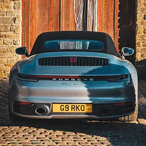 back end of grey car