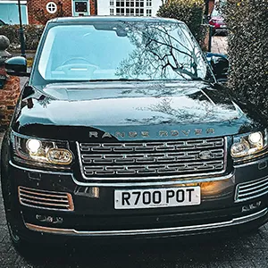 large rover from the front with glare
