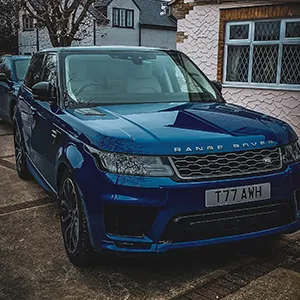 large blue range rover