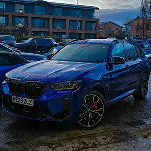 side blue car