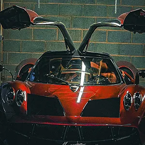 red two door car